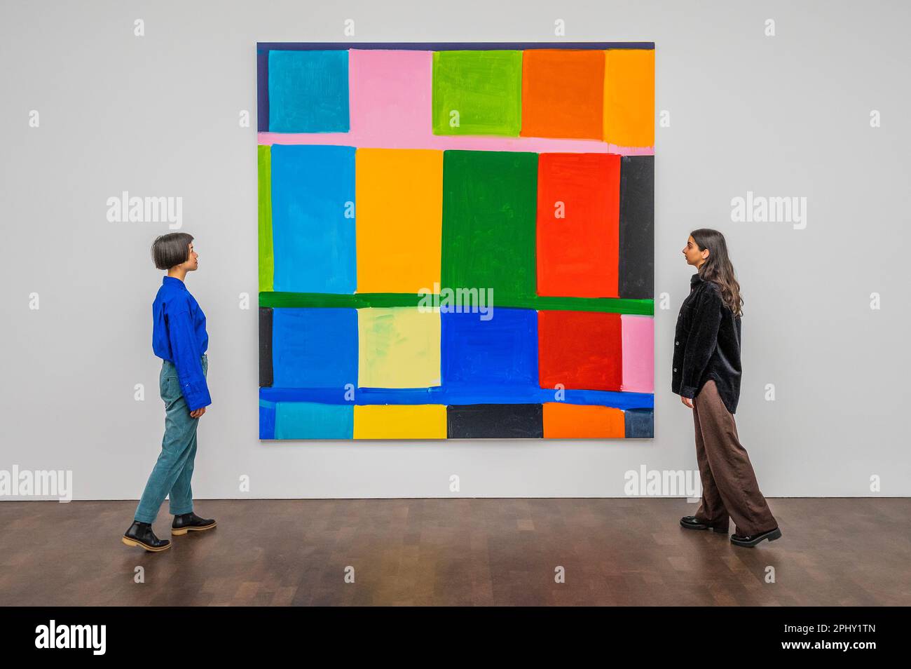 Londra, Regno Unito. 30th Mar, 2023. Marinas Song, 2022 - ci sarà Song, una mostra di nuovi dipinti di Stanley Whitney a Gagosian, Grosvenor Hill. Inaugurata il 30 marzo, sarà la prima mostra di dipinti di Whitney da quando sarà stata annunciata la sua rappresentazione dell'artista. Credit: Guy Bell/Alamy Live News Foto Stock