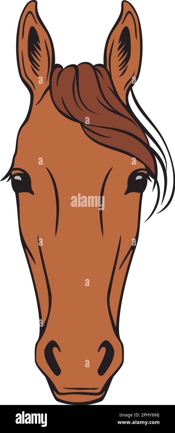 Colore testa cavallo. Illustrazione vettoriale. Illustrazione Vettoriale