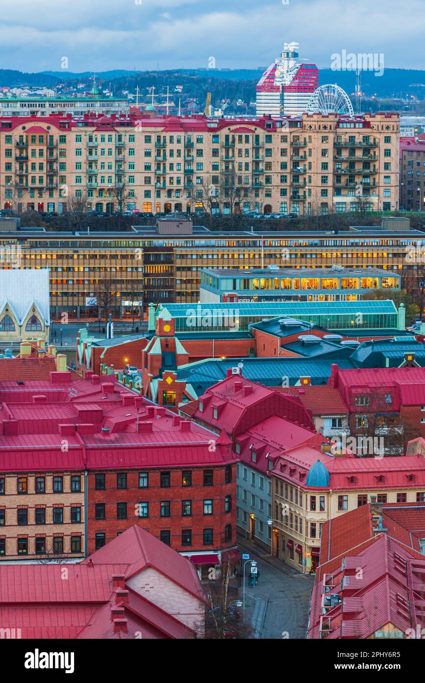 La splendida architettura di Gothenburg, Svezia, può essere vista in questo incredibile paesaggio urbano. Foto Stock