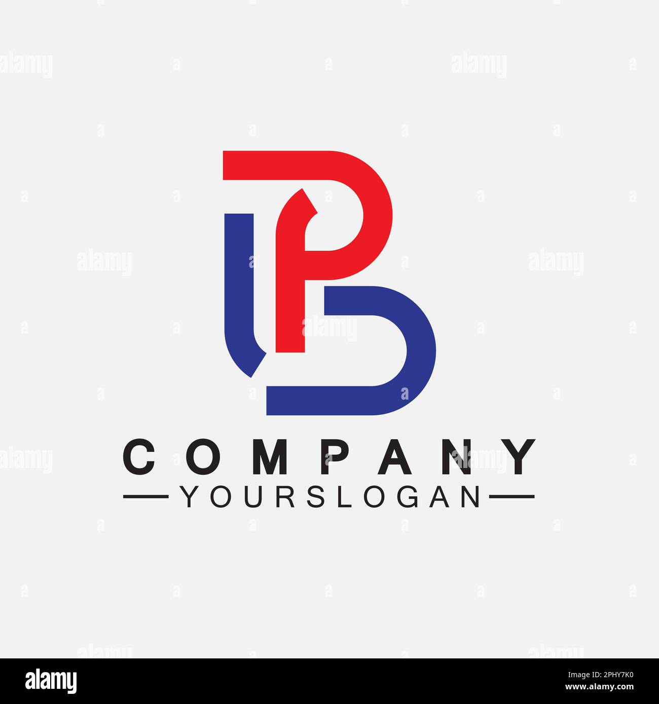 Logo lettera PB. Lettera creativa e minimalista BP PB Logo Design Illustrazione Vettoriale