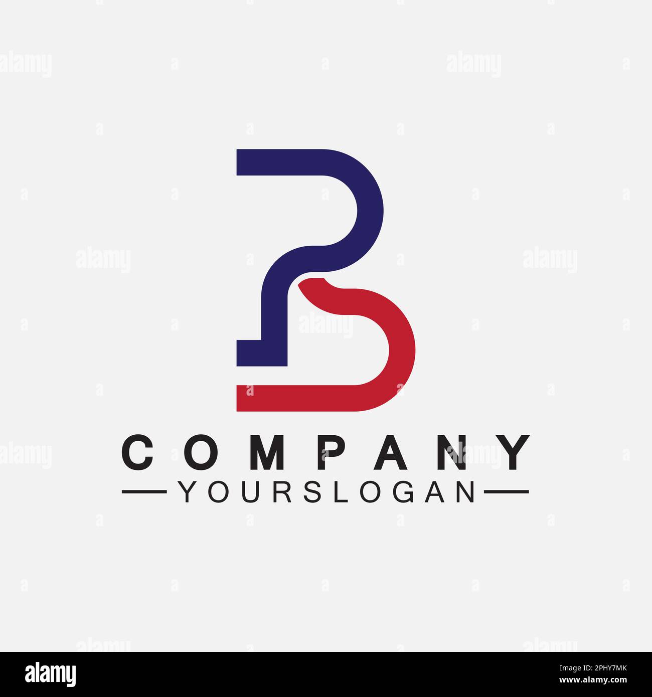 Logo lettera PB. Lettera creativa e minimalista BP PB Logo Design Illustrazione Vettoriale