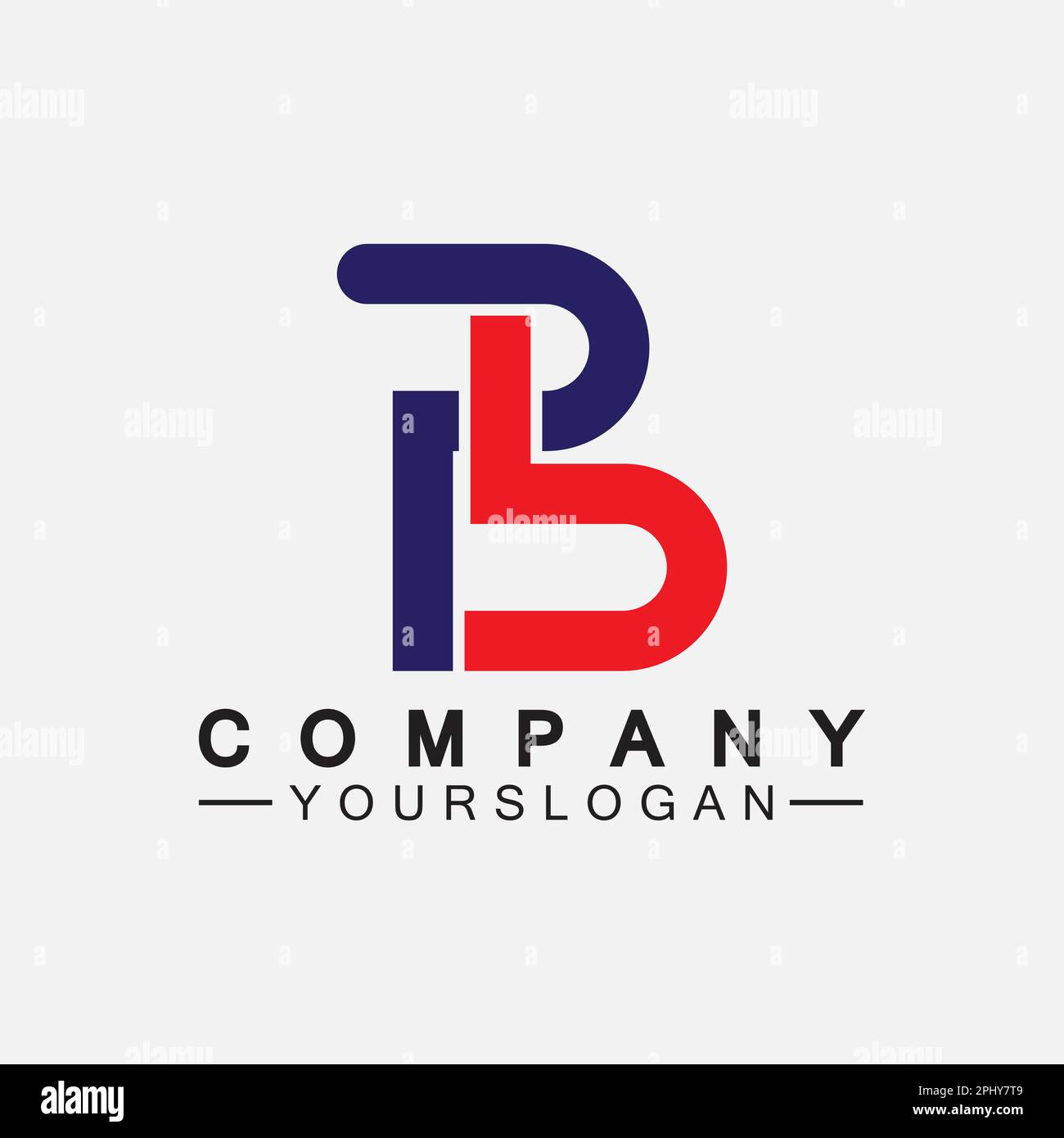 Logo lettera PB. Lettera creativa e minimalista BP PB Logo Design Illustrazione Vettoriale
