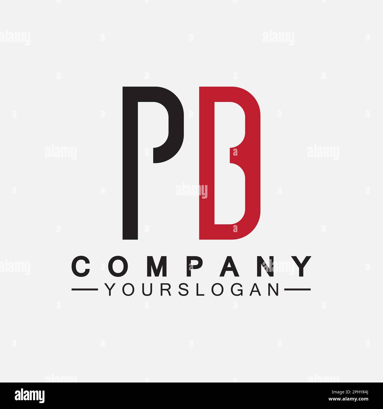 Logo lettera PB. Lettera creativa e minimalista BP PB Logo Design Illustrazione Vettoriale