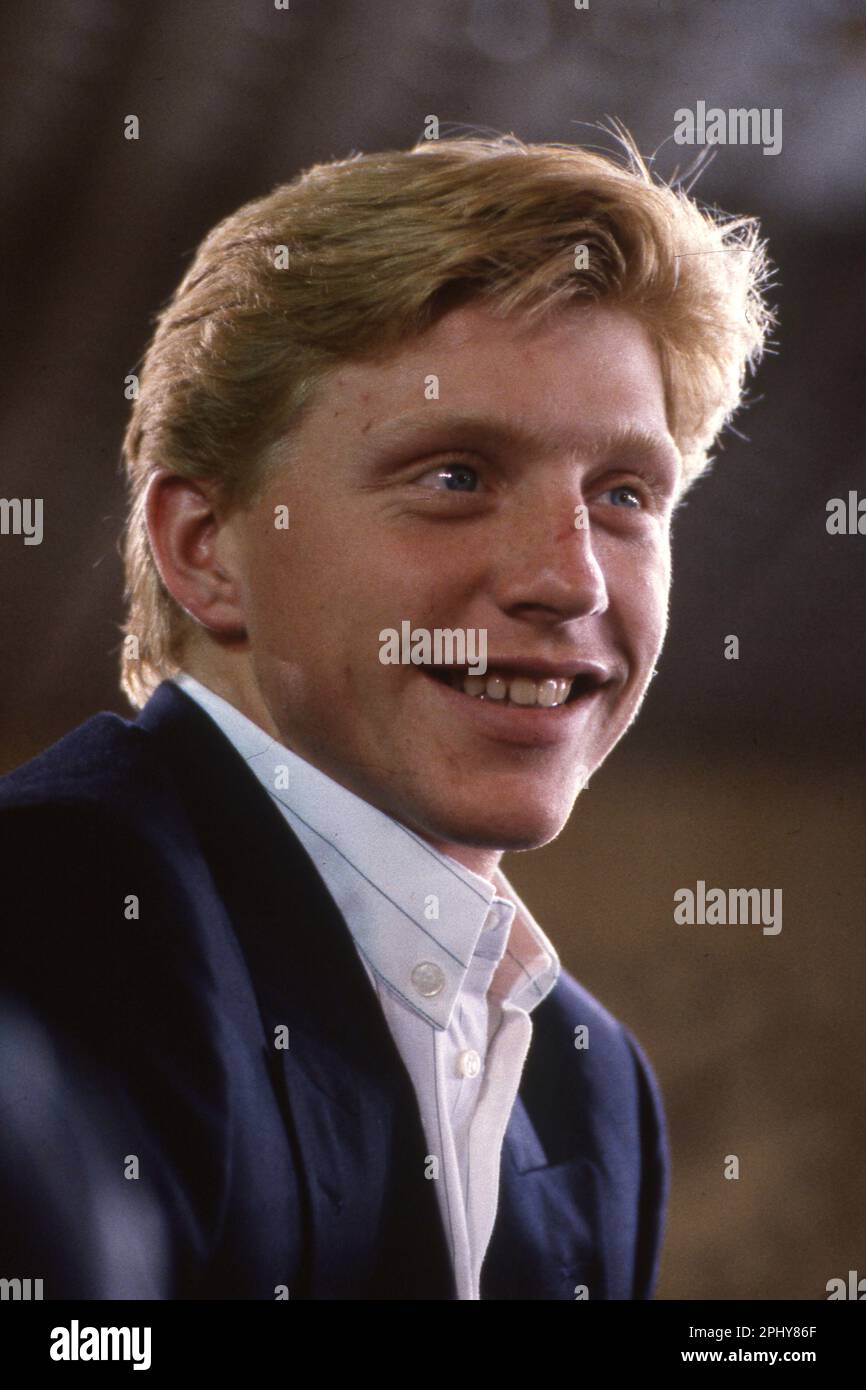 Boris BECKER, Germania, tennista, tennis, privato, Qui al US Open di New York, ritratto, mezza lunghezza ritratto, 13th settembre 1985. Foto Stock