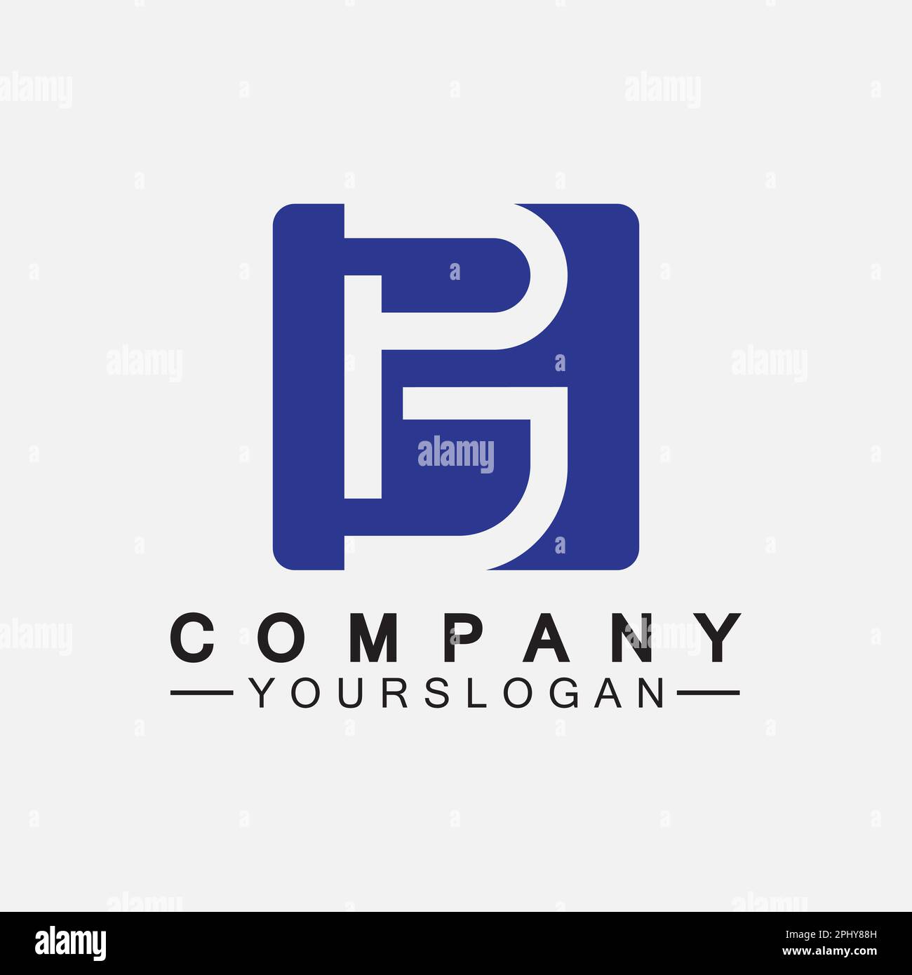 Logo lettera PB. Lettera creativa e minimalista BP PB Logo Design Illustrazione Vettoriale