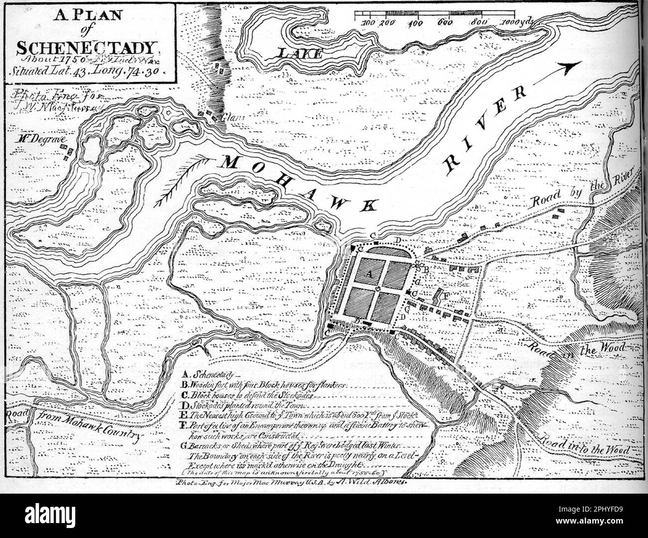 Mappa di Schenectady, New York Foto Stock