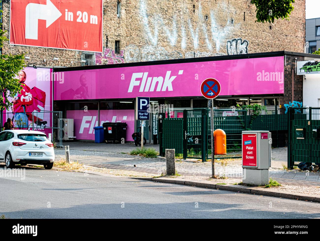 Flink alimentari e supermercato merci servizio di consegna, Markstrasse, Reinickendorf, Berlino, Germania Foto Stock