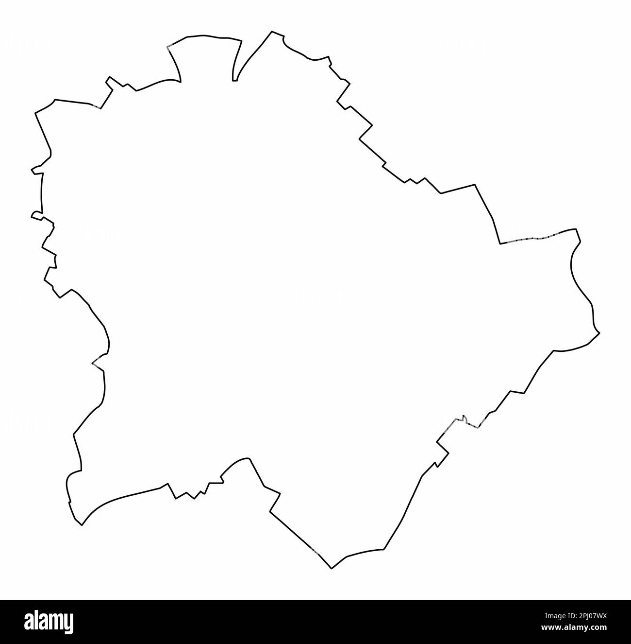 Mappa di Budapest isolata su sfondo bianco Illustrazione Vettoriale