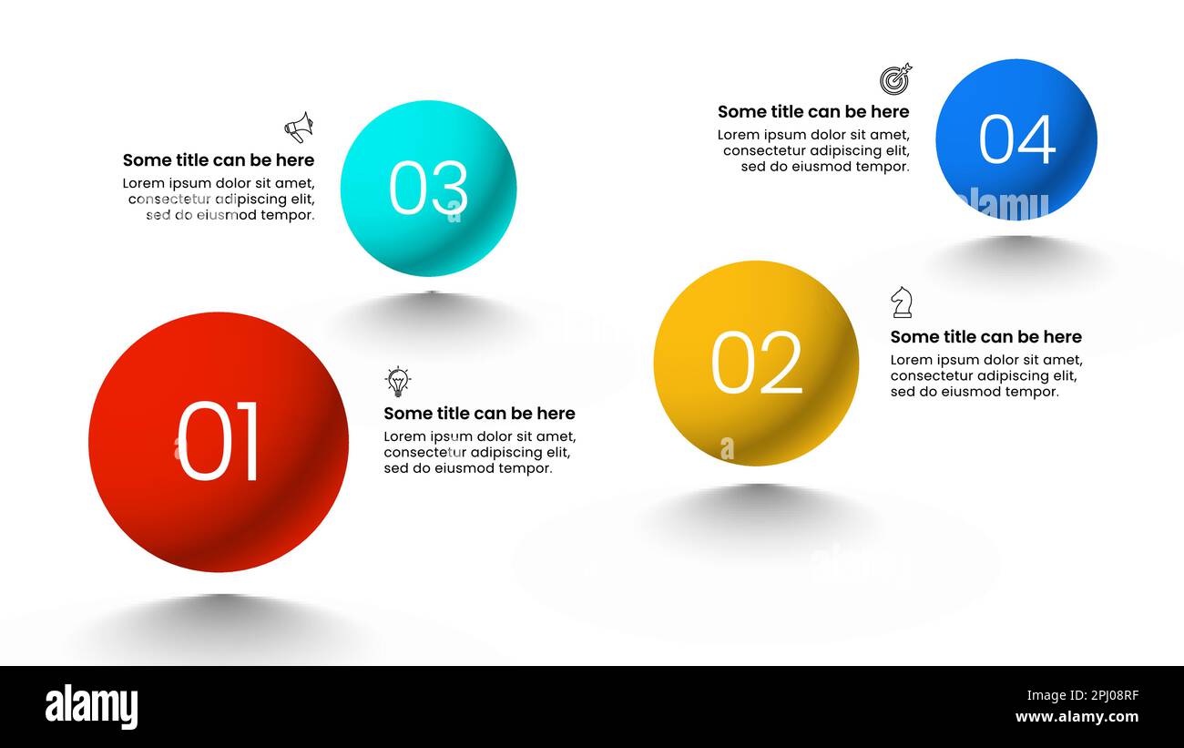 Modello infografico con icone e 4 opzioni o passaggi. Marmi. Può essere utilizzato per il layout del flusso di lavoro, il diagramma, il banner, il webdesign. Illustrazione vettoriale Illustrazione Vettoriale
