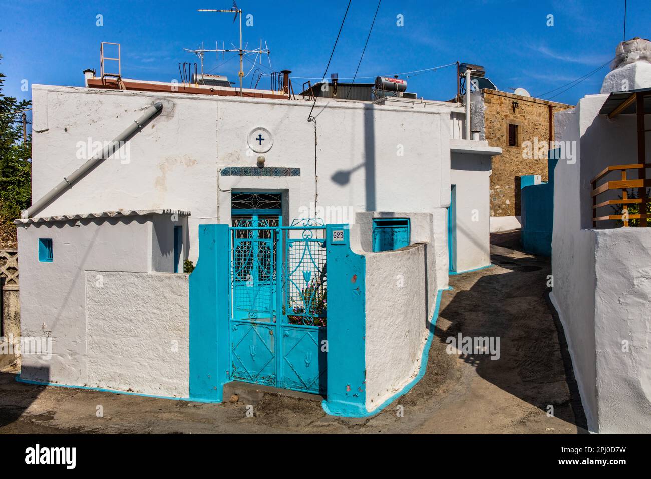 Belle case di una stanza, Archangelos, Rodi, Grecia Foto Stock