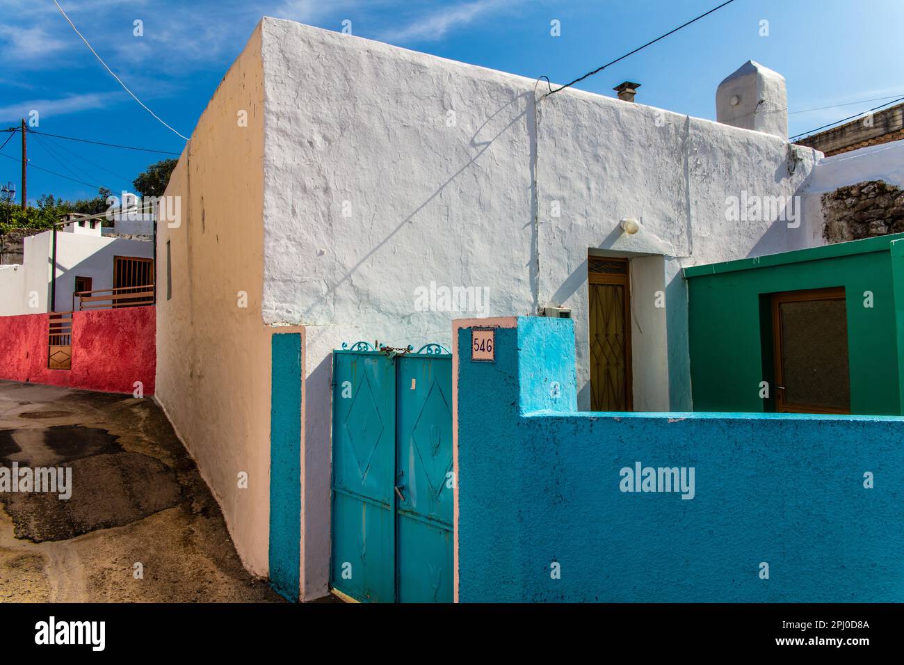 Belle case di una stanza, Archangelos, Rodi, Grecia Foto Stock