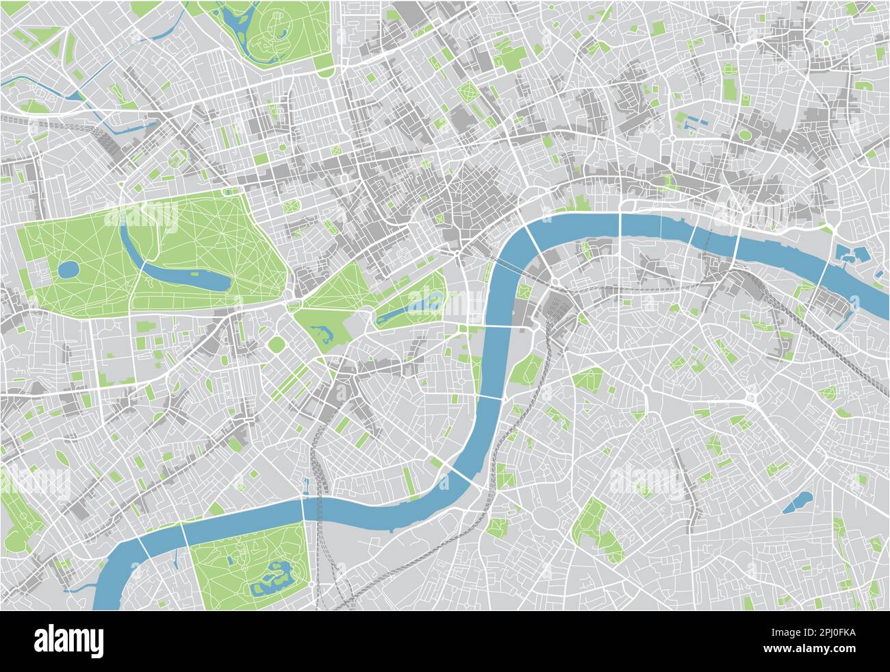 Mappa vettoriale della città di Londra con livelli separati ben organizzati. Illustrazione Vettoriale