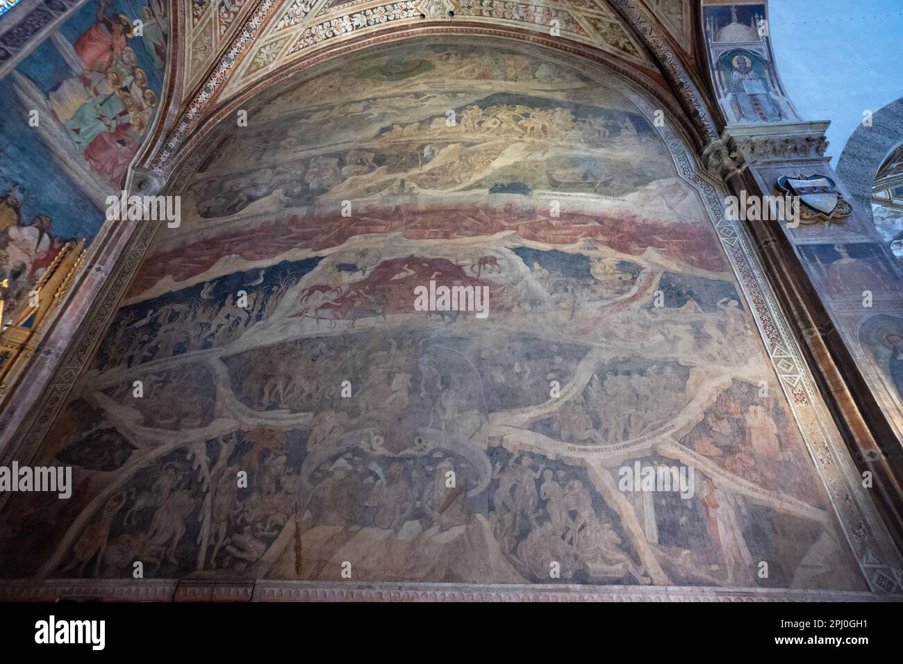 Vecchio affresco di ultima sentenza a Santa Maria Novella, Firenze Foto Stock