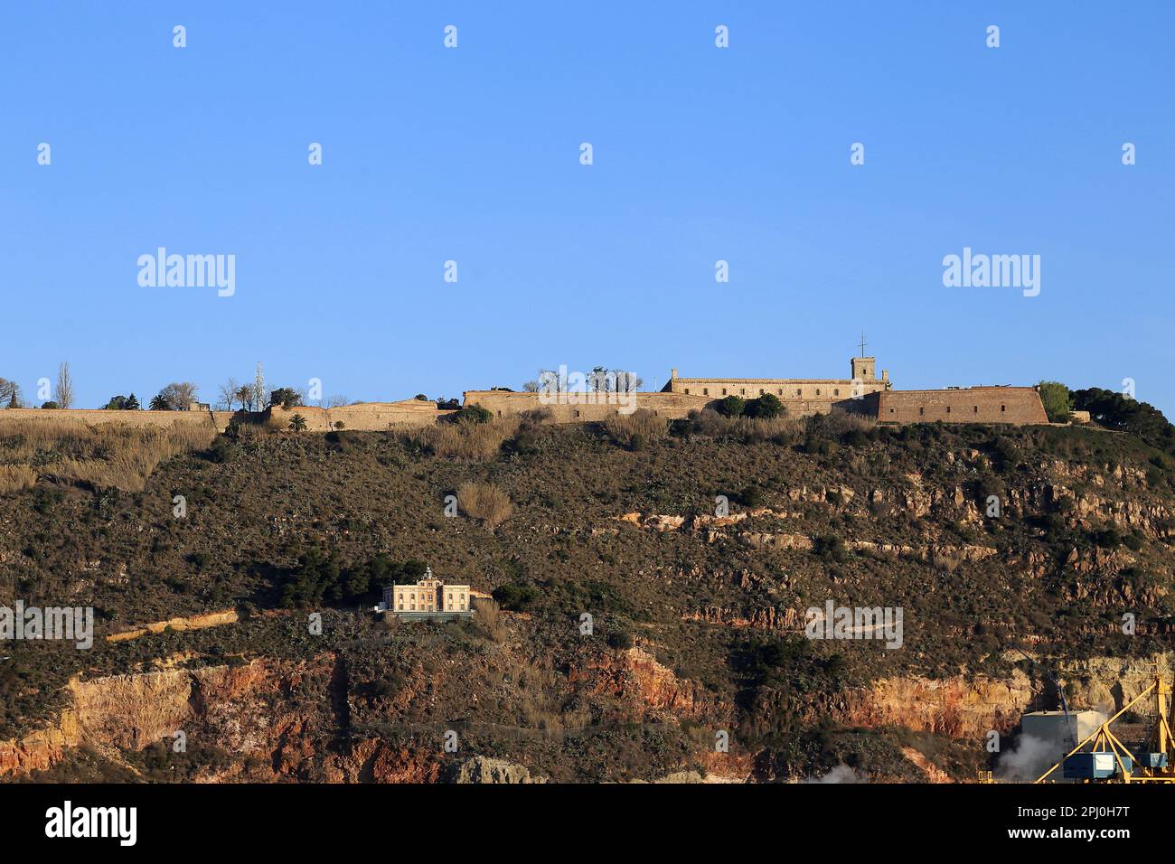 Castello di Montjuic, Barcellona, Catalogna, Spagna, Mar Mediterraneo, Europa Foto Stock