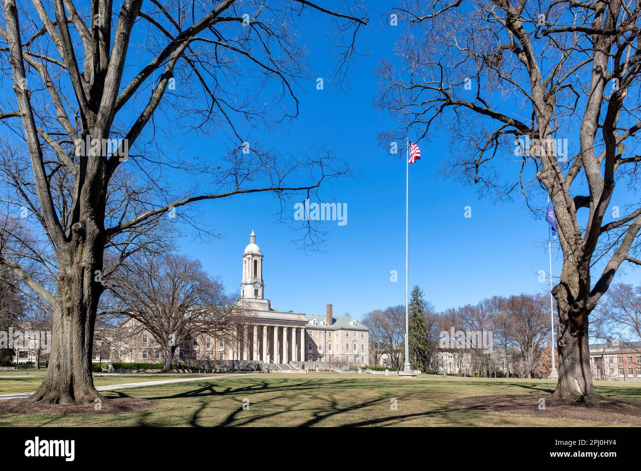 Il campus della Penn state University in primavera giorno di sole, state College, Pennsylvania. Foto Stock