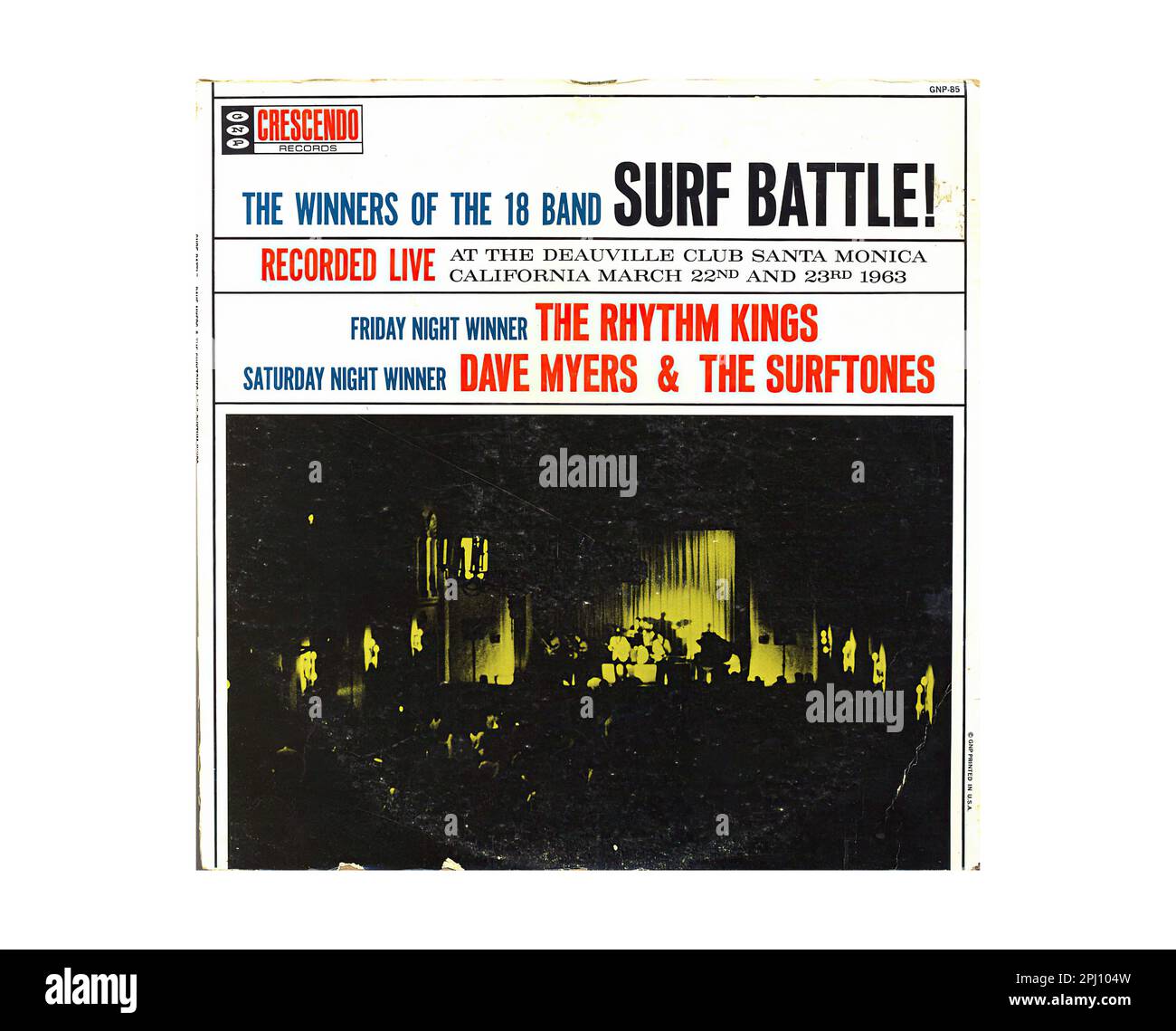Rhythm Kings - Dave Myers & The Surftones - Battaglia di Surf! - Vintage Surf Music Vinyl Record L.P. Foto Stock