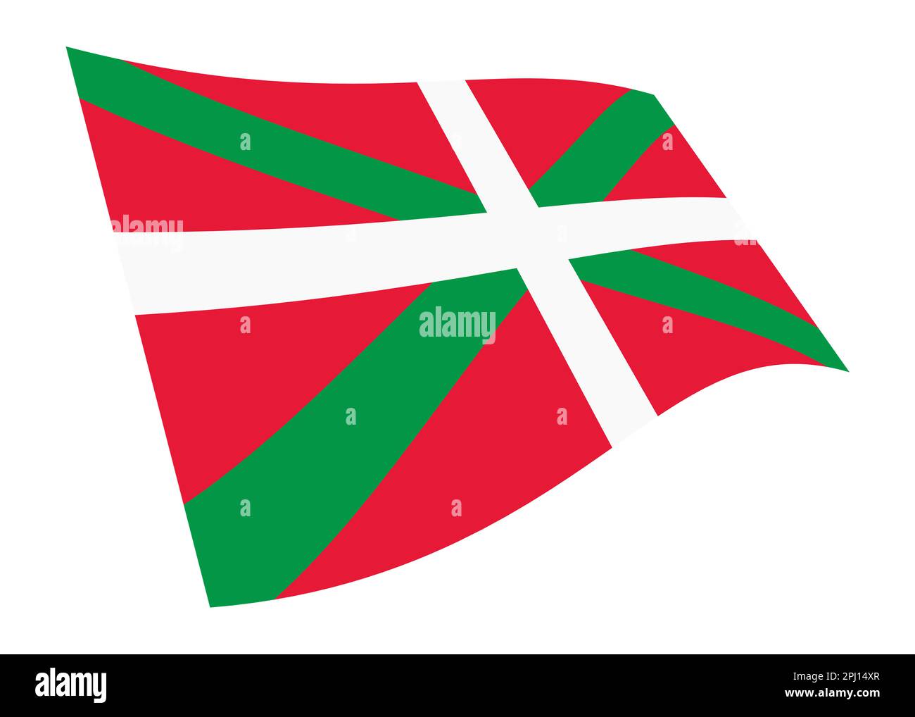 Regione Basca bandiera ondulata 3D illustrazione isolata su bianco con tracciato di ritaglio Foto Stock