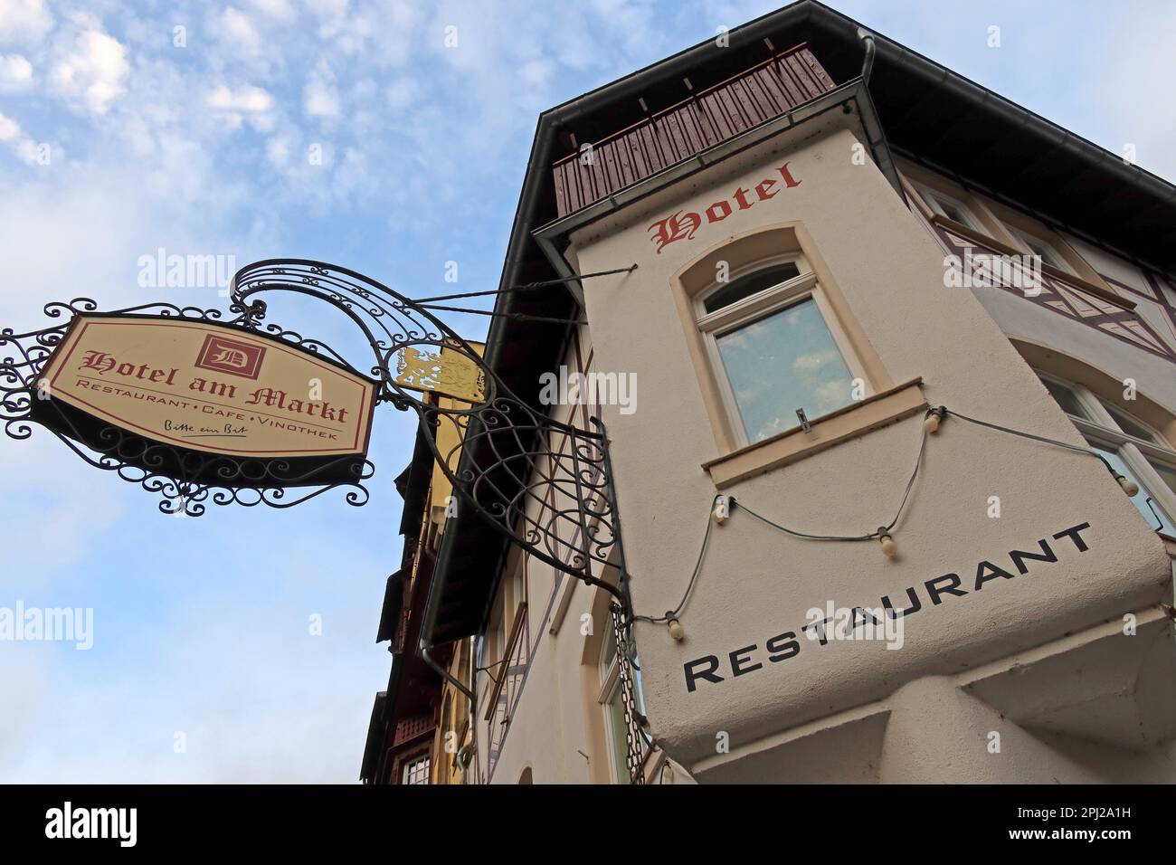 Hotel am Markt - Oberstrae 64, 55422 - Bacharach (Bacharach am Rhein), quartiere di Mainz-Bingen, Germania Foto Stock