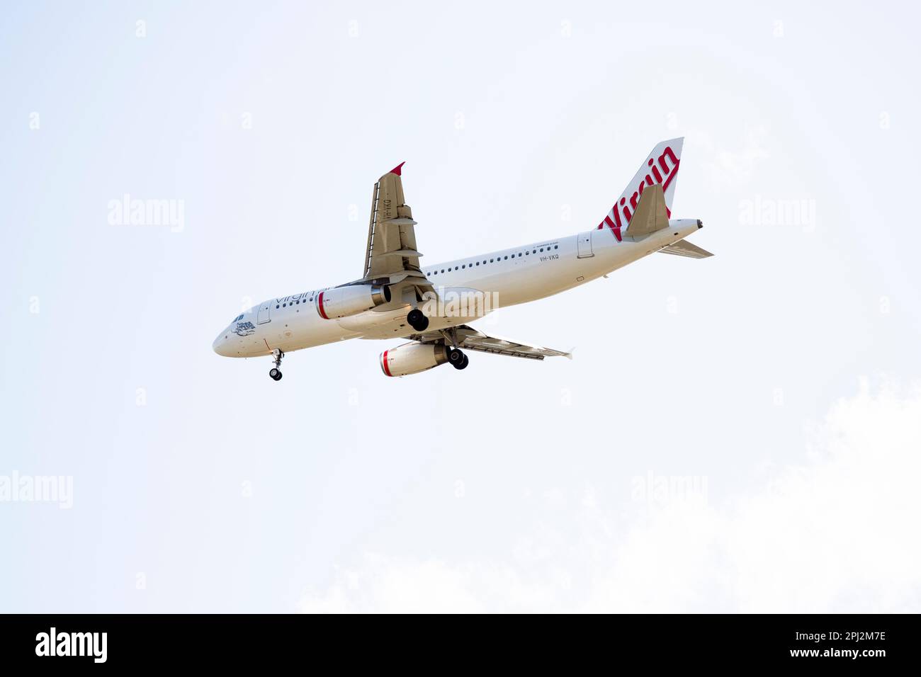 Perth, Australia - 23 settembre 2022: Atterraggio di un volo Virgin Airbus 320 Foto Stock