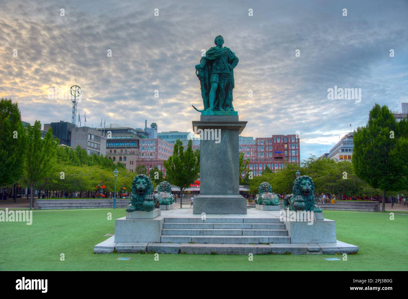 Stoccolma, Svezia, 2 agosto 2022: Monumento di carlo xiii a Stoccolma, Svezia. Foto Stock