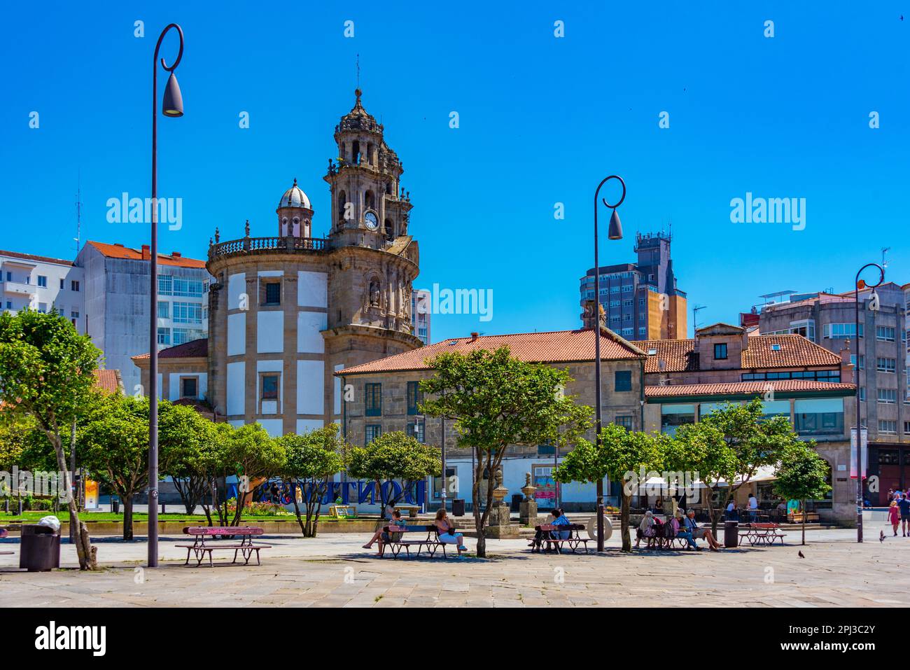 Pontevedra, Spagna, 10 giugno 2022: Chiesa di Iglesia de la Virgen Peregrina a Pontevedra, Spagna. Foto Stock