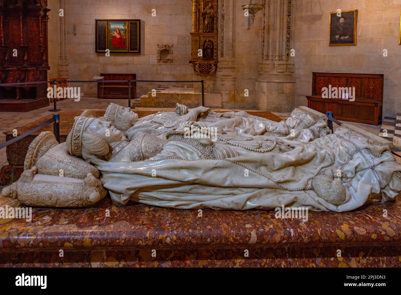 Burgos, Spagna, 4 giugno 2022: Tomba di El Cid alla cattedrale nella città spagnola Burgos. Foto Stock
