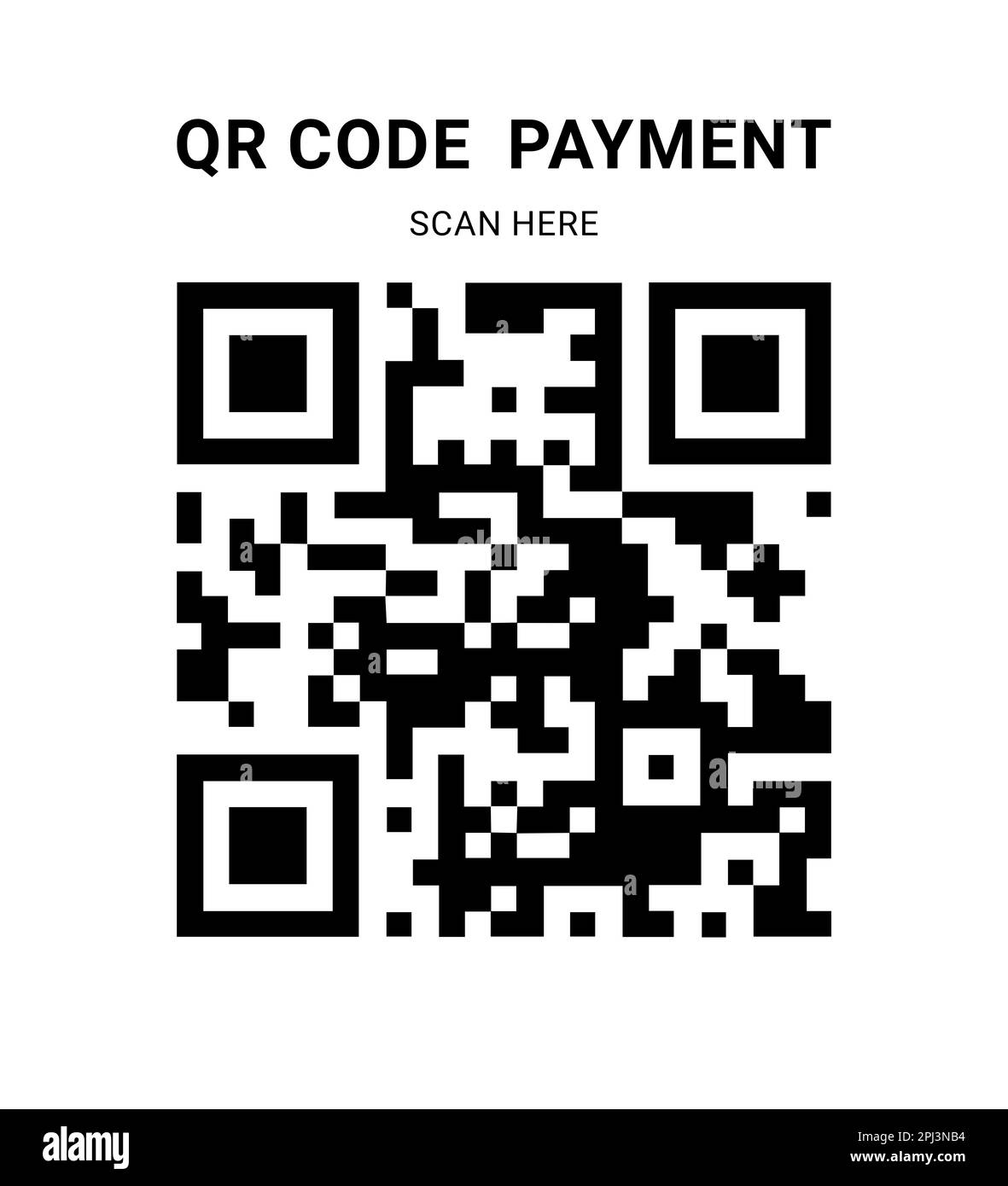 Scansione del codice QR per il pagamento senza contatto, illustrazione Foto Stock