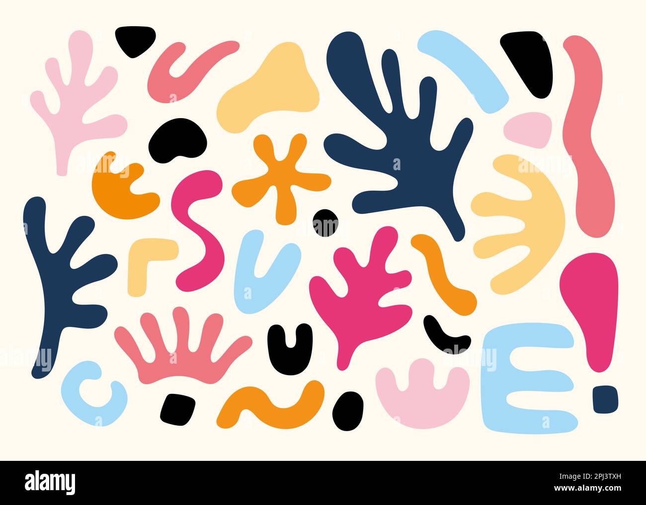 Collezione forme geometriche astratte. Set di elementi astratti di stile moderno contemporaneo. Illustrazione alla moda. Illustrazione Vettoriale