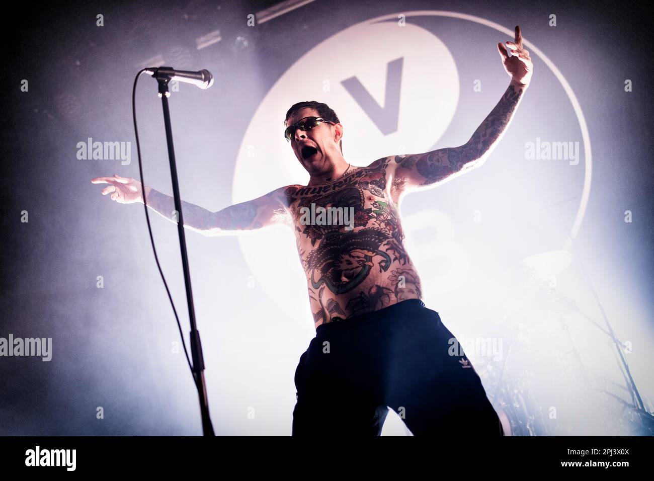 Oslo, Norvegia. 30th Mar, 2023. La band punk svedese Viagra Boys suona dal vivo al Rockefeller di Oslo. Qui il cantante Sebastian Murphy è visto dal vivo sul palco. (Photo Credit: Gonzales Photo/Alamy Live News Foto Stock