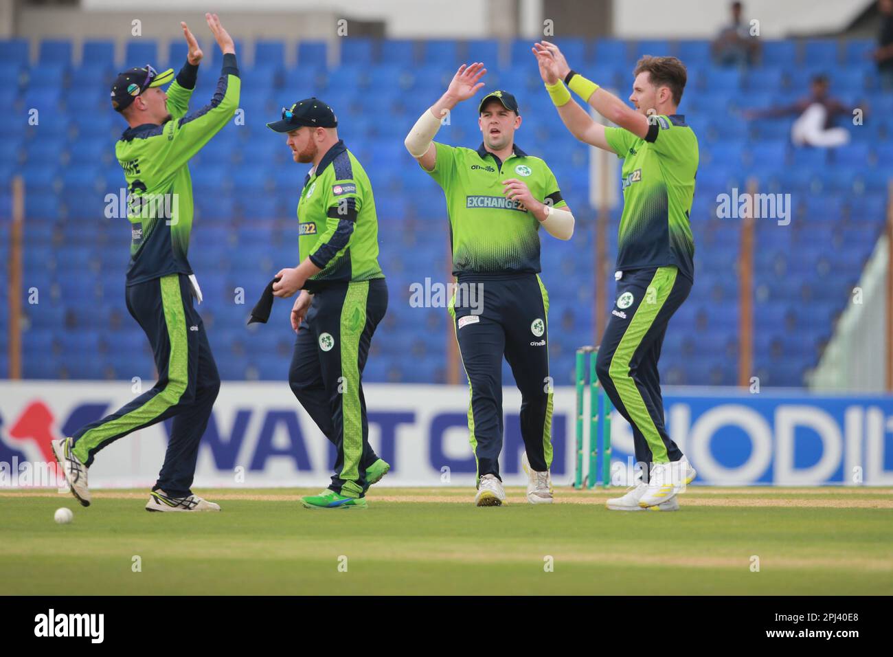 Litton Kumar Das si è battuto durante la terza partita T20I contro l'Irlanda allo stadio Zahur Ahmed Chowdhury di Sagorika, Chattogram, Bangladesh. Foto Stock