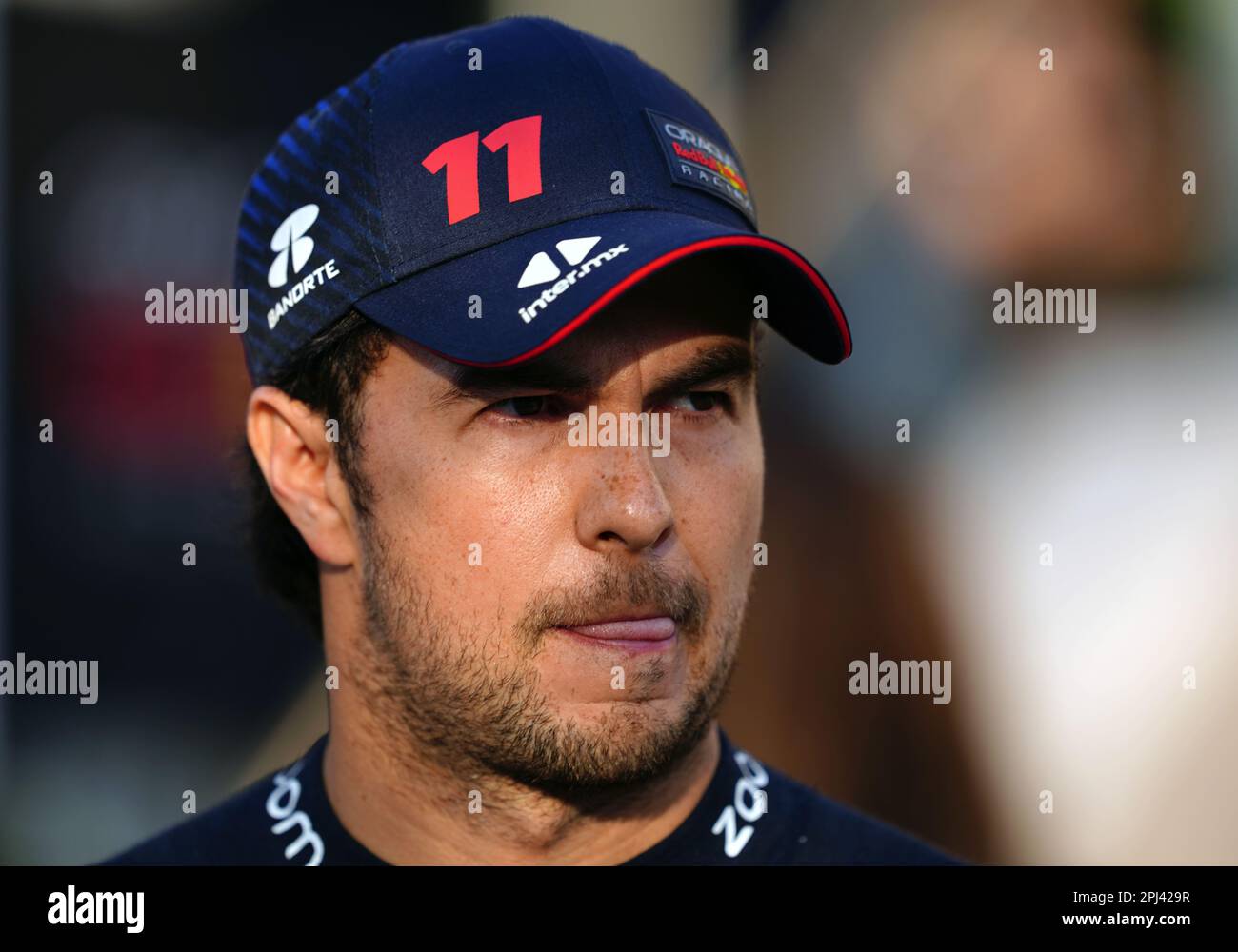 Foto del file datata 03-03-2023 di Sergio Perez della Red Bull Racing, che ha detto di aver appianato le sue differenze con il padre del rivale del titolo Max Verstappen dopo la sua vittoria in Arabia Saudita. Data di emissione: Venerdì 31 marzo 2023. Foto Stock