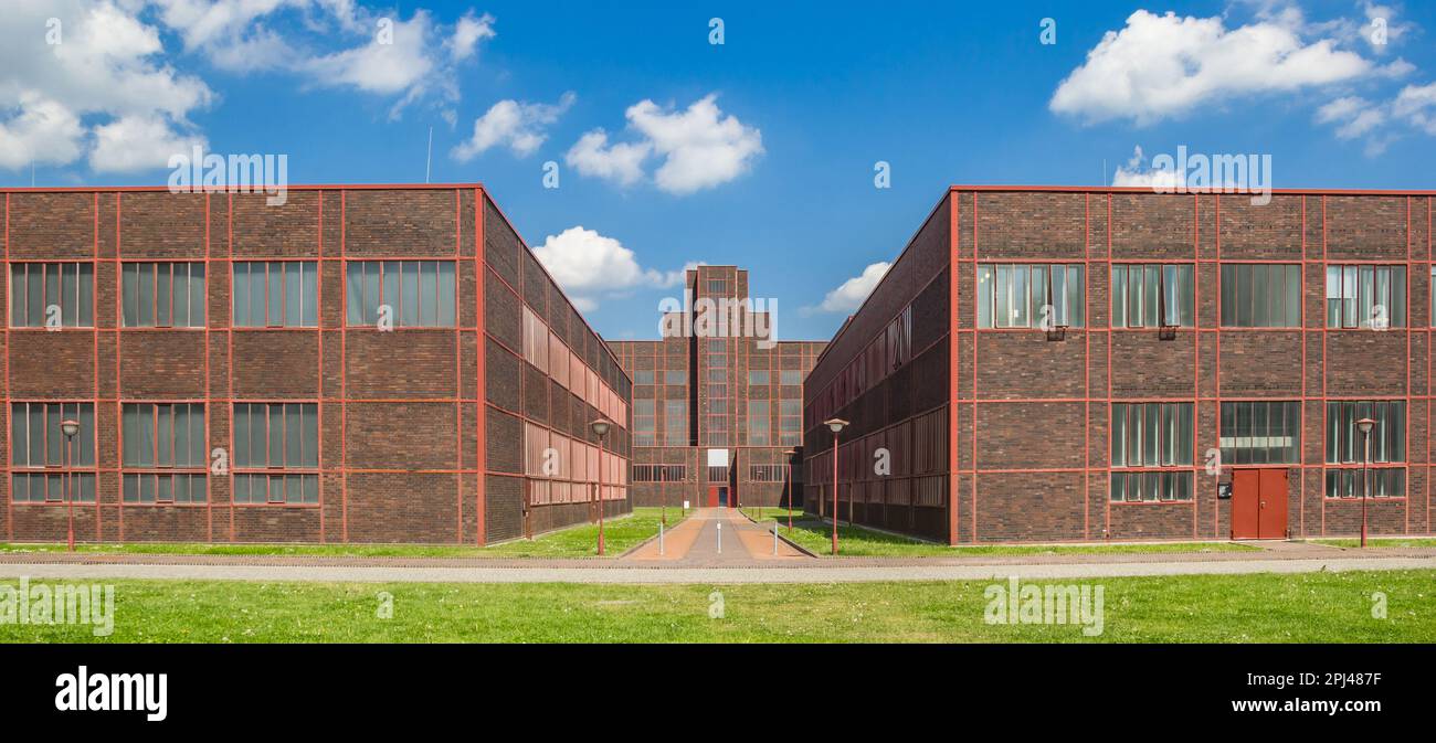 Panorama della caldaia della miniera di carbone Zollverein di Essen, Germania Foto Stock