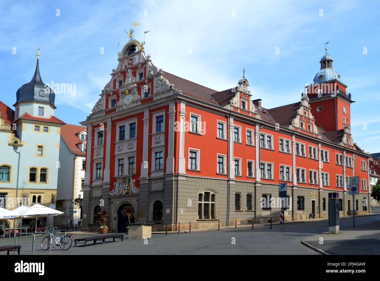 Germania, Turingia, Gotha: Originariamente costruito come bourse tra il 1566 e il 1574, questo bell'edificio rinascimentale è stato utilizzato come Municipio (Rathau Foto Stock