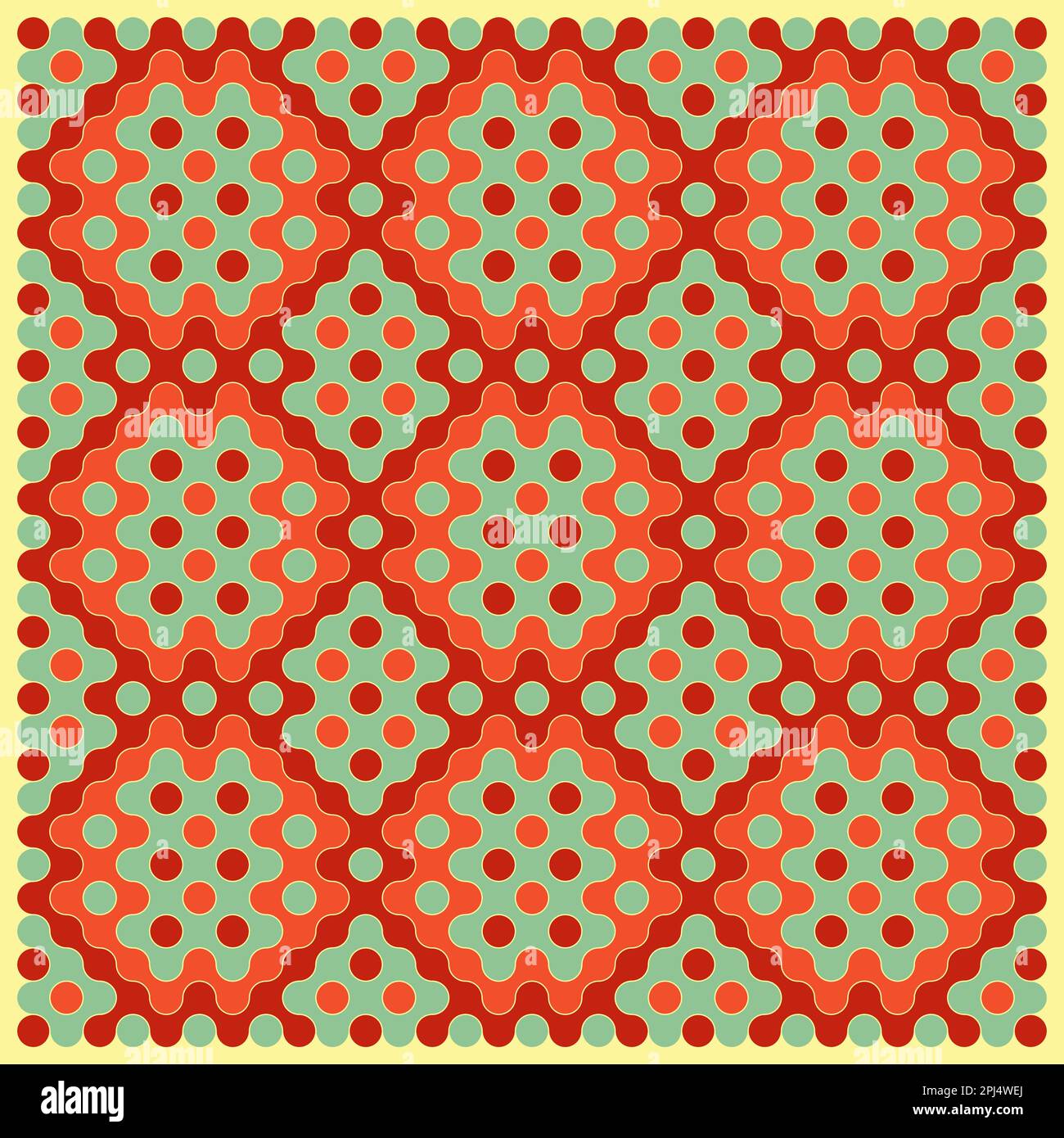 Illustrazione di sfondo con piastrelle in trouchet arrotondate di colore casuale Illustrazione Vettoriale