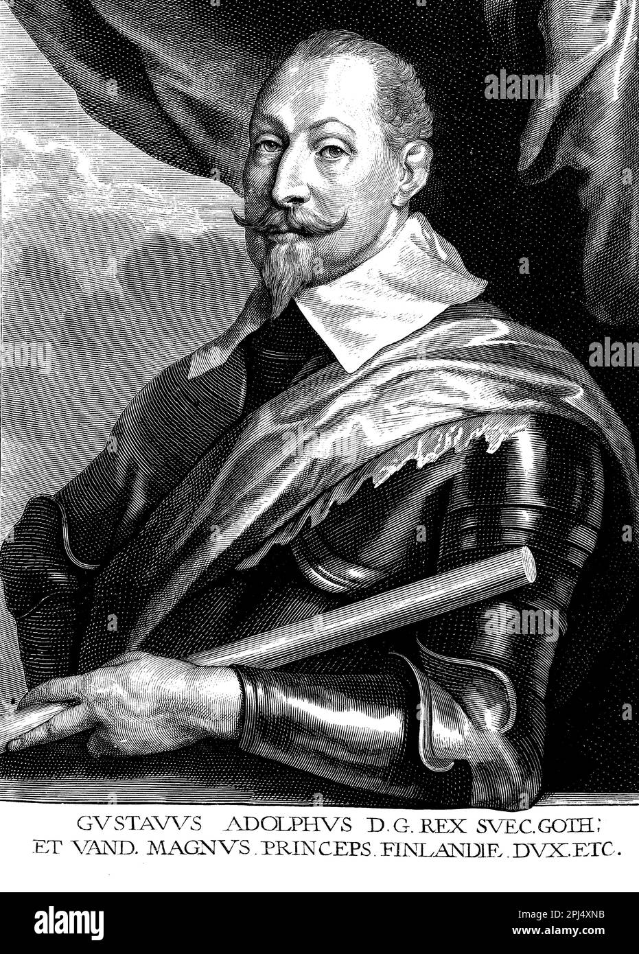 Gustav Adolf Vasa fu un re svedese che portò il paese all'indipendenza dalla Danimarca nel 16th° secolo. Riformò l'economia, la chiesa e l'istruzione, gettando le basi per la Svezia moderna Foto Stock