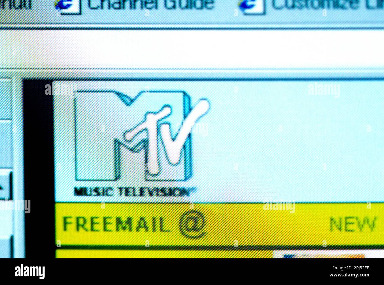 Logo MTV (Music Television) sullo schermo del computer Foto Stock