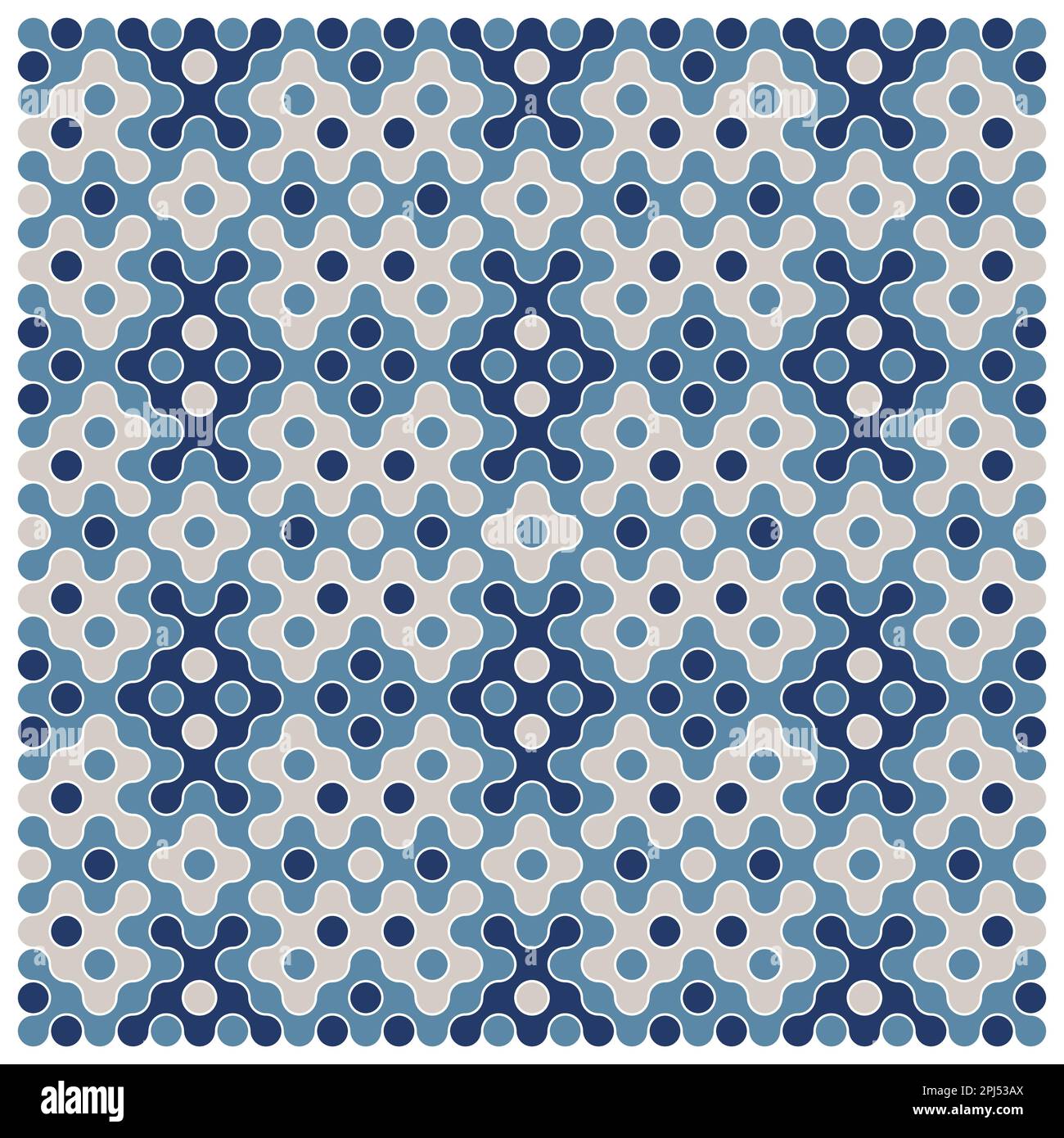 Illustrazione di sfondo con piastrelle in trouchet arrotondate di colore casuale Illustrazione Vettoriale