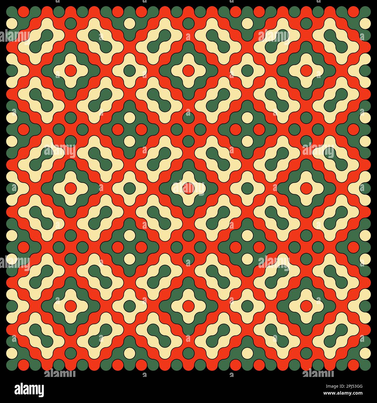 Illustrazione di sfondo con piastrelle in trouchet arrotondate di colore casuale Illustrazione Vettoriale