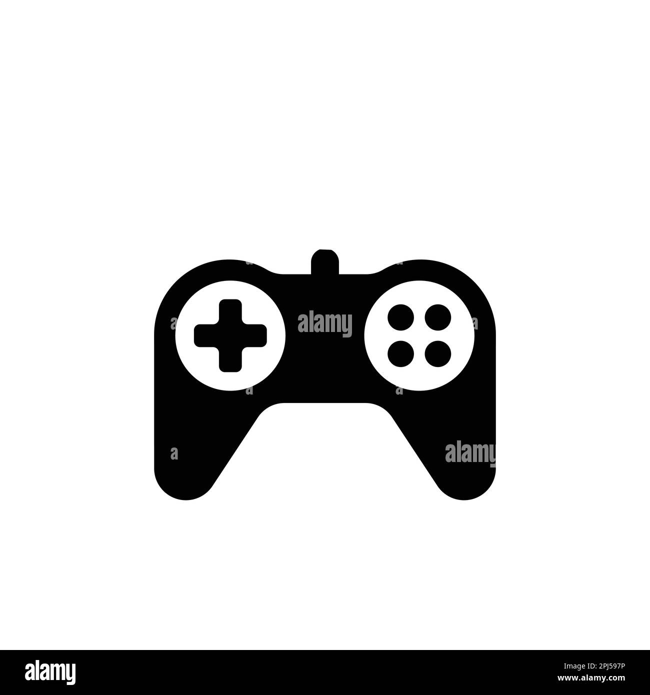 Icona joystick digitale moderno. Controller console wireless nero Illustrazione Vettoriale