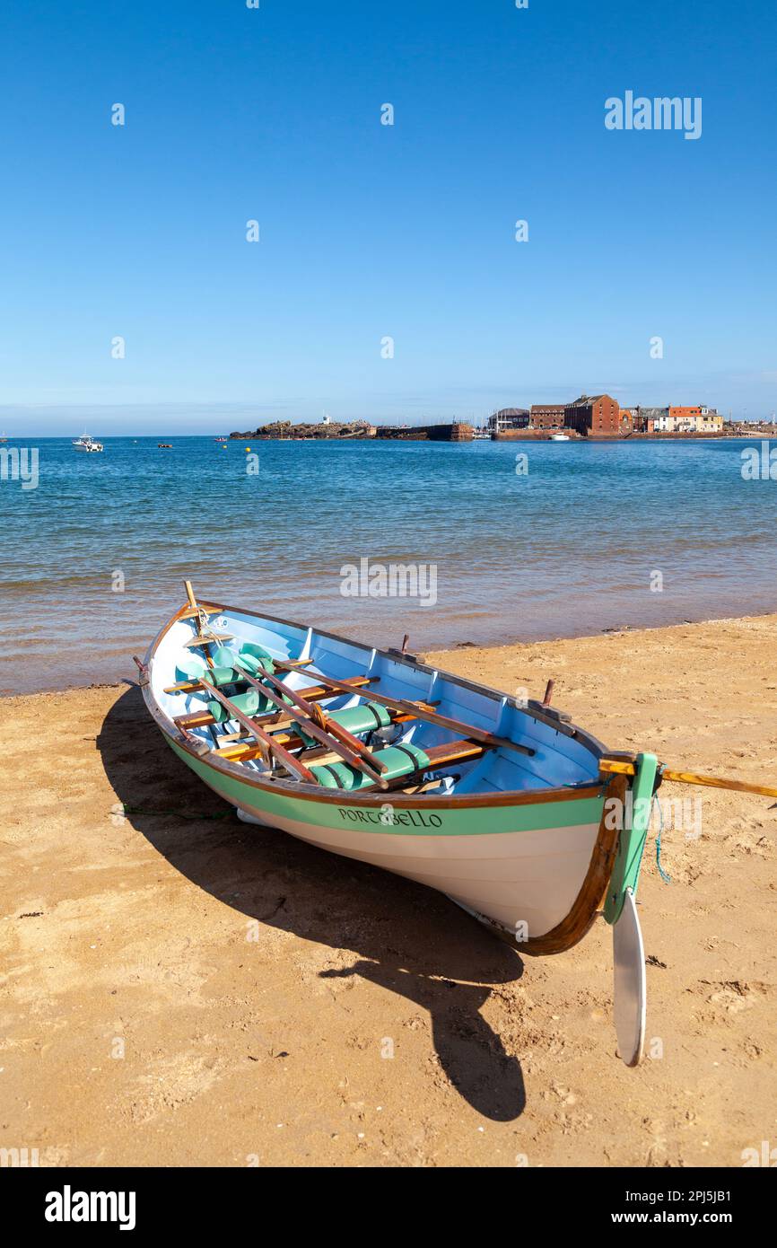 Il St. Ayles Skiff (pronunciato Saint Isles) è una barca a remi a 4 alberi. North Berwick ha gare durante l'estate Foto Stock