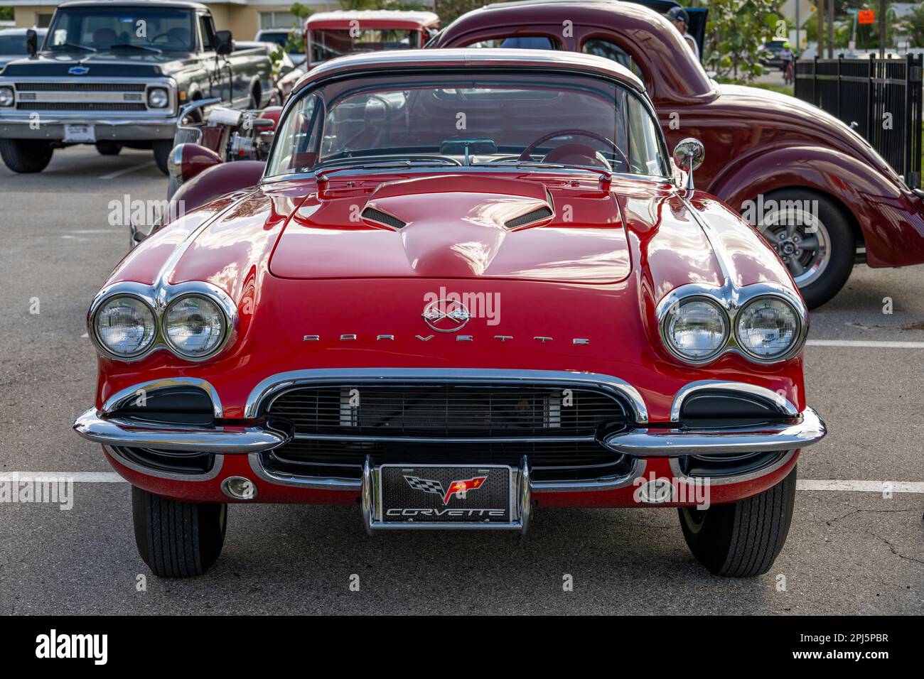 Red Corvette American Sports Car Foto Stock