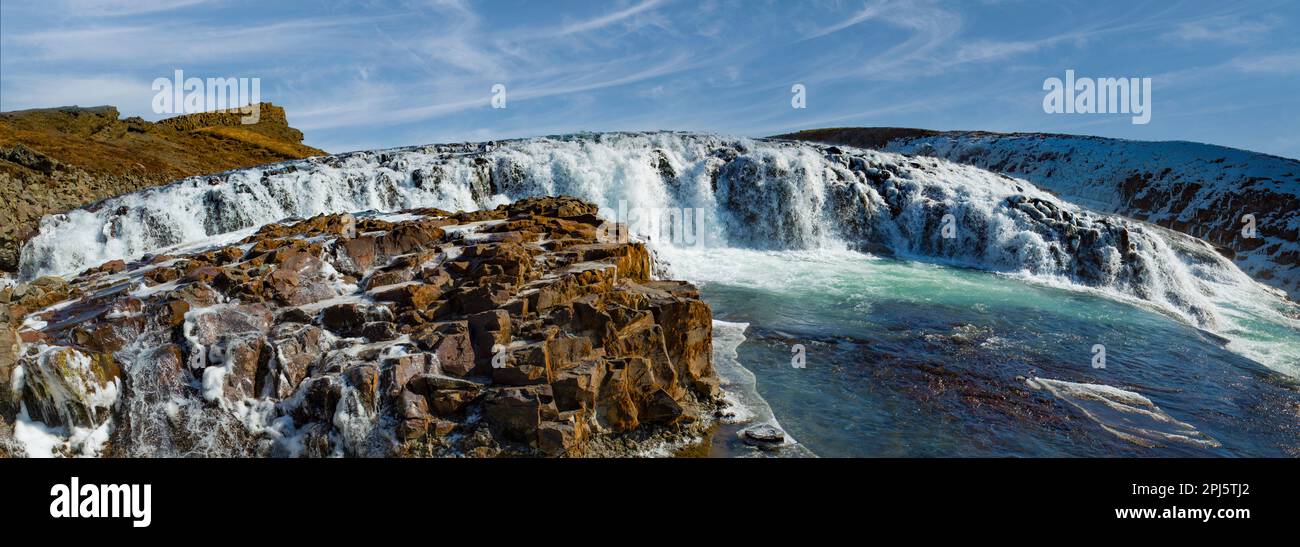 Cascate Gullfoss, Islanda Foto Stock