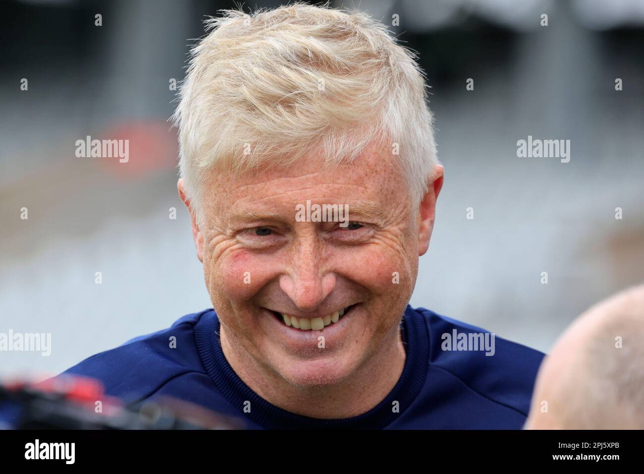 Glen Chapple il capo allenatore del Lancashire Cricket Club al Lancashire Cricket Media Day a Old Trafford, Manchester, Regno Unito. 31st Mar, 2023. (Foto di Conor Molloy/News Images) a Manchester, Regno Unito, il 3/31/2023. (Foto di Conor Molloy/News Images/Sipa USA) Credit: Sipa USA/Alamy Live News Foto Stock