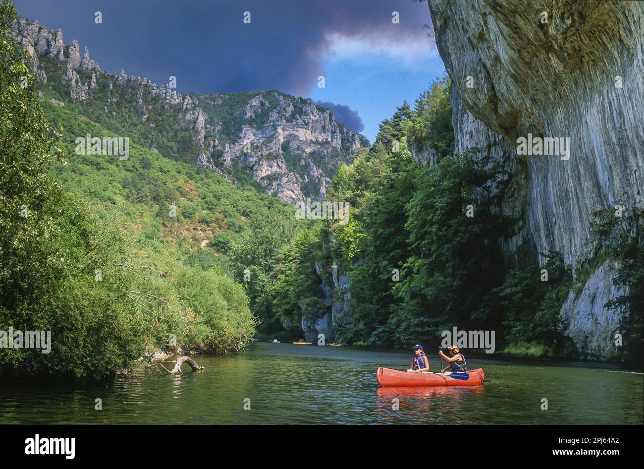 Francia. Occitanie. Lozere (48). Sainte-Enimie. Foto Stock