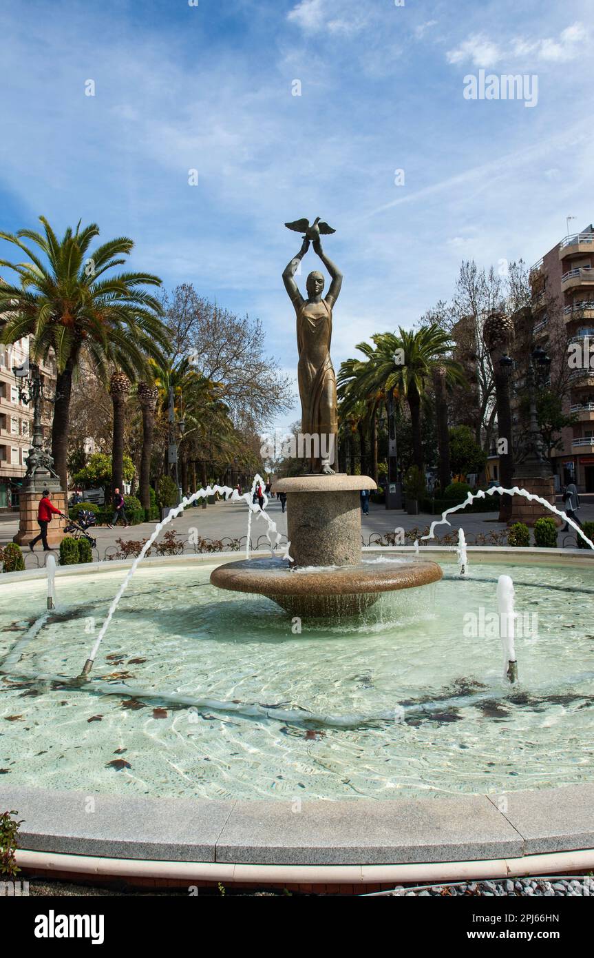 Fontana della Costituzione, Paseo de Linarejos, Linares, Jaén Foto Stock