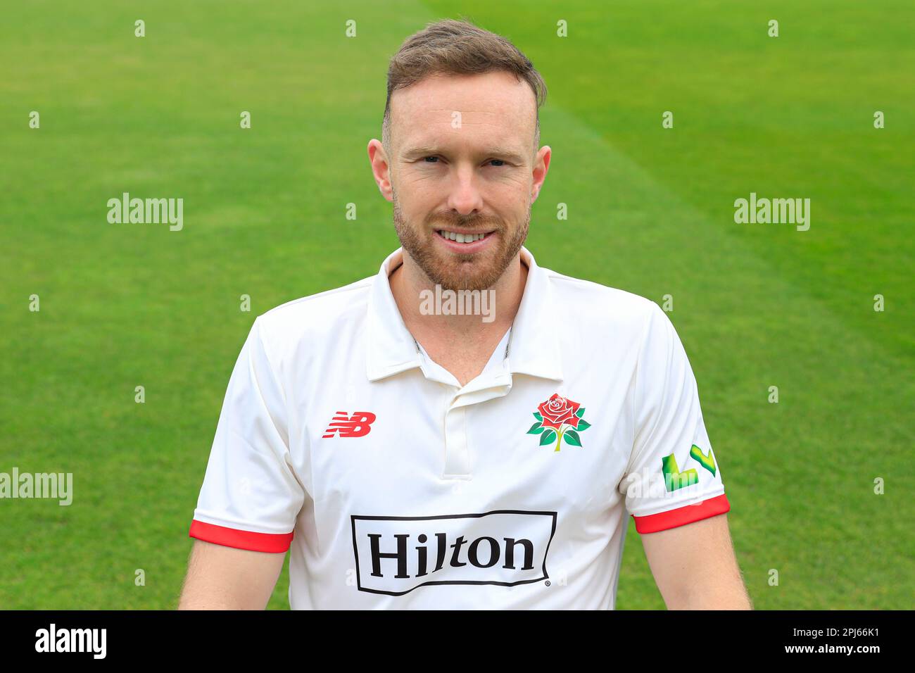 Danny Lamb of Lancashire Cricket Club at Lancashire Cricket Media Day at Old Trafford, Manchester, Regno Unito, 31st marzo 2023 (Photo by Conor Molloy/News Images) Foto Stock