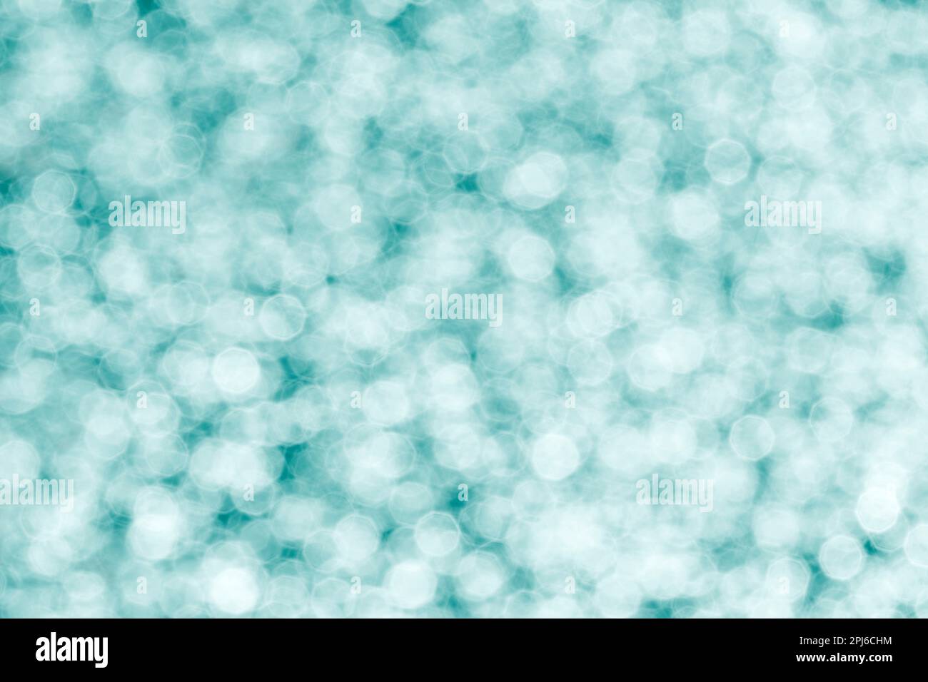 sfondo turchese astratto: primo piano dei cerchi bokeh Foto Stock