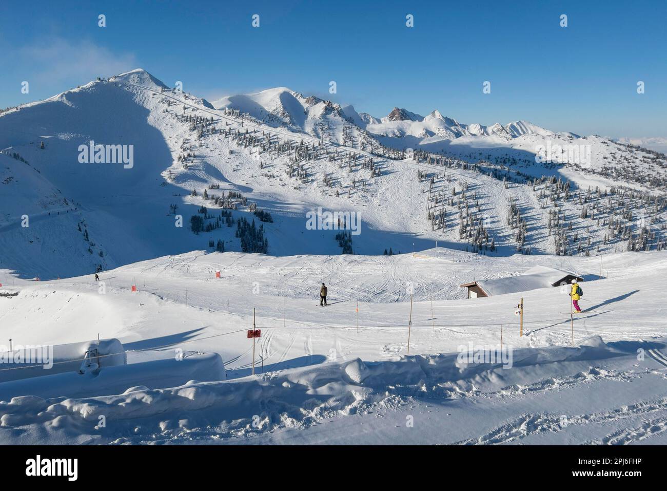 La pista da sci è a Ten, Kicking Horse, vicino a Golden, British Columbia, Canada Foto Stock