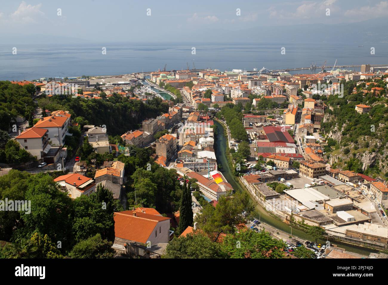 Una bella vista sulla città di Fiume, Croazia Foto Stock