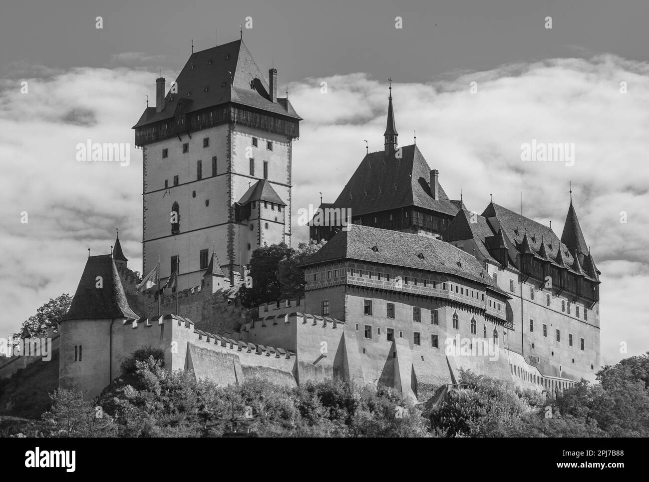 KARLSTEJN, REPUBBLICA CECA, EUROPA - Castello di Karlstejn in Boemia. Foto Stock